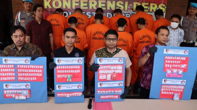 Tersangka kasus narkotika diamankan di Polresta Denpasar