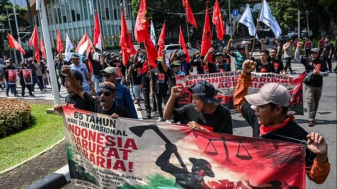 Peringati Hari Tani Nasional, Long march petani dan buruh ke DPR RI