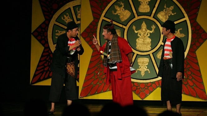 Ilustrasi pertunjukan teater tradisional Ludruk asal Jawa Timur