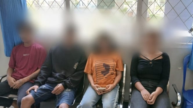 Saat 4 Pelaku di amankan di Kantor PolPP Lotim