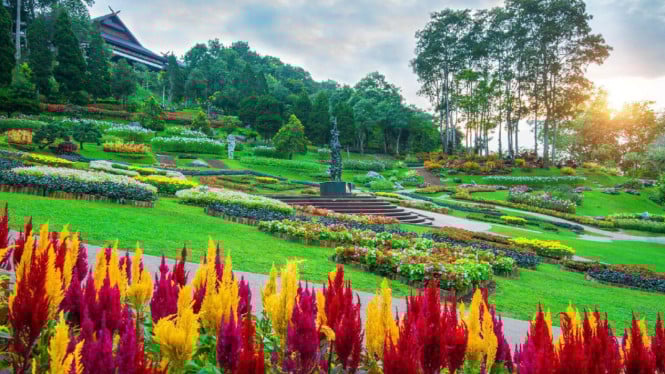 Ilustrasi Taman Bunga Bali