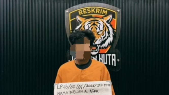 Pelaku curanmor berinisial KAA saat diamankan polisi.