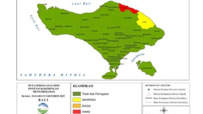 Peringatan dini Dasarian I Oktober 2025