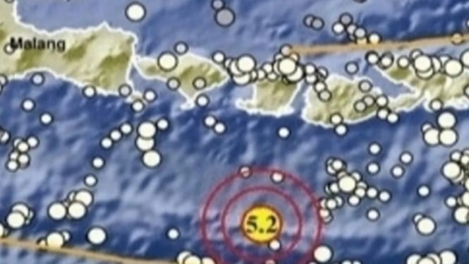 Tangkapan Layar Peta Pengingat Ancaman Gempa.