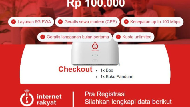 Pra-pendaftaran Internet Rakyat 100 Mbps
