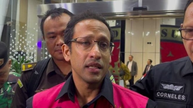 Eks Mendikbudristek Nadiem Makarim dalam sidang kasus chromebook.