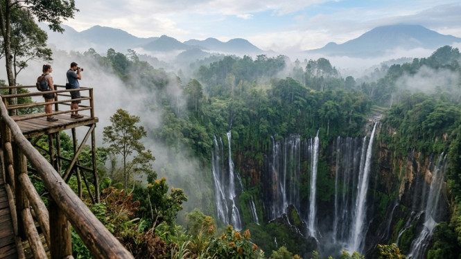 Ilustrasi pesona air terjun yang memikat dunia