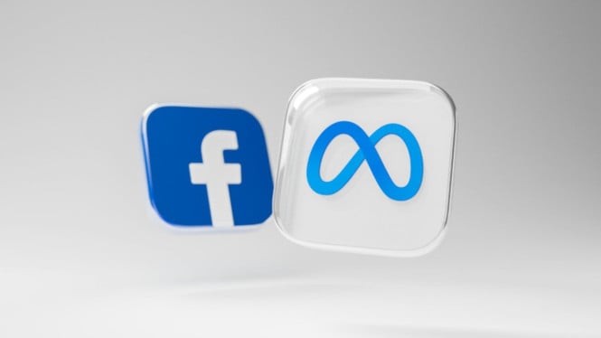 Ilustrasi Logo Facebook dan Meta