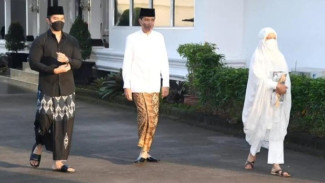 Hari Lebaran Keluarga RI 1 Salat Ied di Istana Kepresidenan Yogyakarta