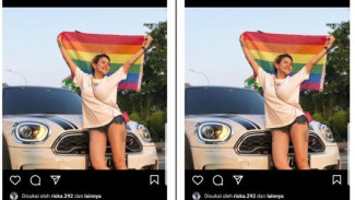 Nikita Mirzani Bentangkan Bendera Pelangi, Dukung LGBT?