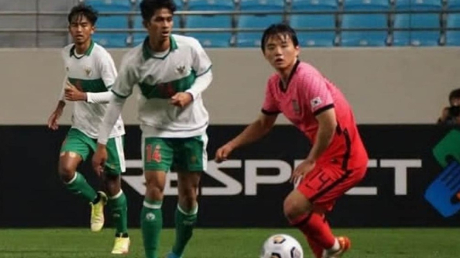 Pertandingan Timnas Indonesia U-19 menghadapi Korea Selatan U-19