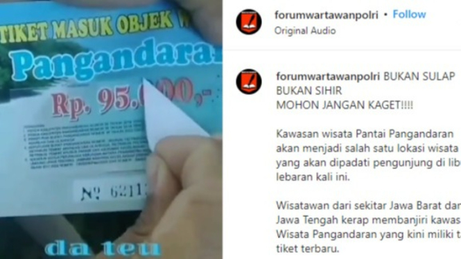 Tangkap layar, video dugaan getok tiket wisata Pangandaran