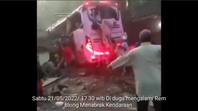 Tangkap layar, bus kecelakaan di Ciamis.