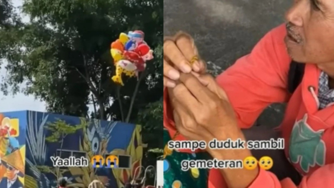 Tangkap layar video tukang balon