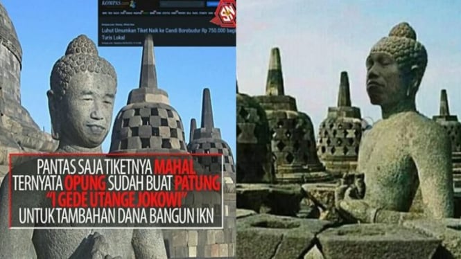 Patung Stupa Candi Borobudur mirip Presiden Jokowi