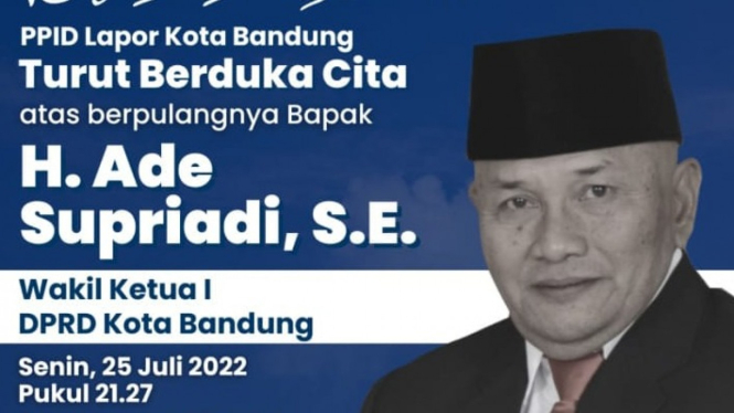 Wakil Ketua DPRD Kota Bandung, Ade Supriadi Wafat