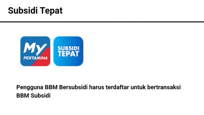 Cara daftar subsidi tepat MyPertamina