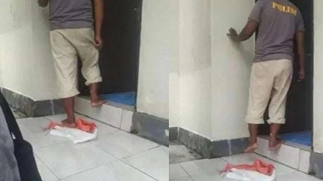 Bendera Merah Putih jadi keset di kantor Polisi Maluku