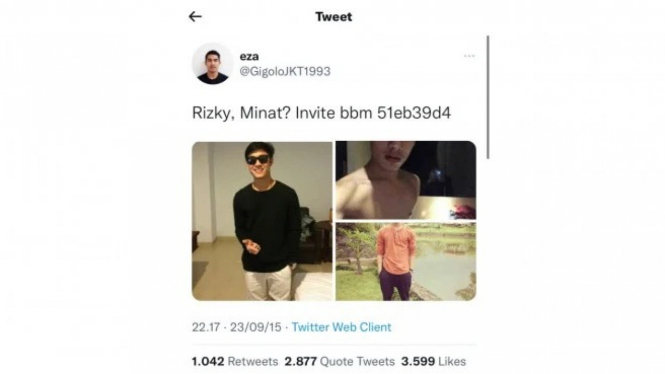 Twit lawas diduga mirip Rizky Billar