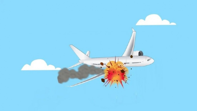 Ilustrasi pesawat jatuh