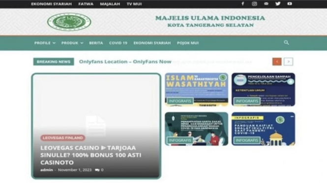 Situs website MUI Tangsel diretas