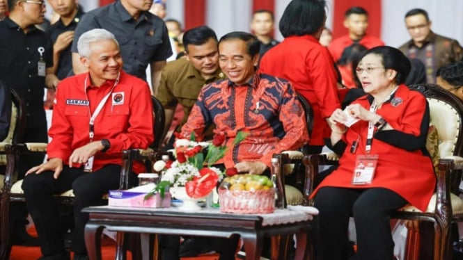 Ganjar Pranowo, Jokowi dan Megawati.