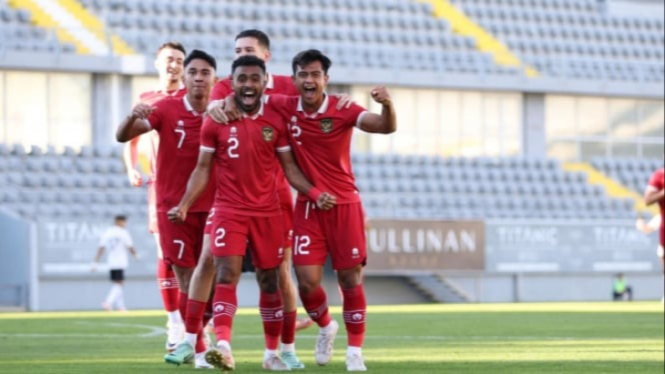 Selebrasi pemain Timnas Indonesia di Piala Asia 2023