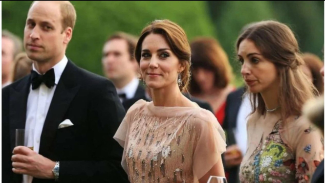 Pangeran William, Kate Middleton, dan Rose Hanbury.