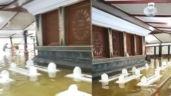 Makam Sunan Kalijaga terendam banjir.