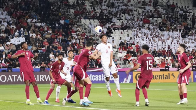 Duel Timnas Indonesia U-23 vs Qatar.