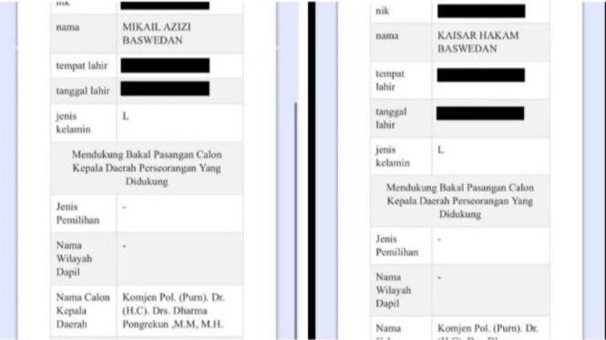 KTP 2 Anak Anies Dicatut jadi pendukung Dharma Pongrekun.