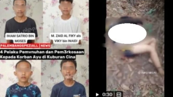 Tampang pelaku pembunuhan siswi SMP di Palembang.