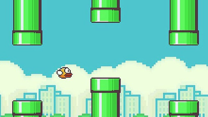 Tampilan game Flappy Bird