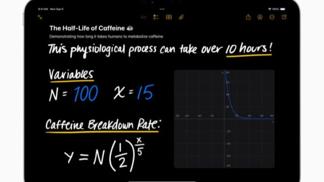 Catatan matematika pada iPadOS 18