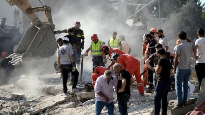 Serangan udara Israel di kota Maisara, utara Beirut