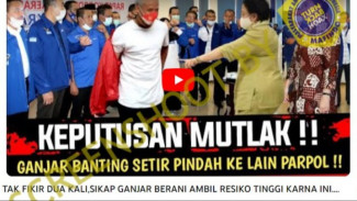 Cek Fakta: Keputusan Mutlak, Ganjar Banting Setir Pindah ke Lain Parpol, Begini Fakta Sebenarnya