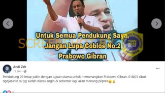 Cek Fakta Narasi Anies Untuk Semua Pendukung Saya, Jangan Lupa Coblos No 02 Prabowo-Gibran, Benarkah
