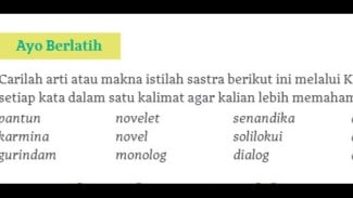 PELAJARI, Ini Kunci Jawaban Bahasa Indonesia Kelas 12 SMA Halaman 18 Kurikulum Merdeka, Makna Istilah Sastra