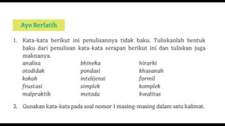 LENGKAP Kunci Jawaban Bahasa Indonesia Kelas 12 Halaman 32 Kurikulum Merdeka, Penulisan Kata Serapan Baku