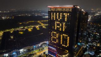 Semarak Hari Kemerdekaan, Apartemen di Tangerang Tampilkan Konfigurasi Lampu HUT ke-80 RI