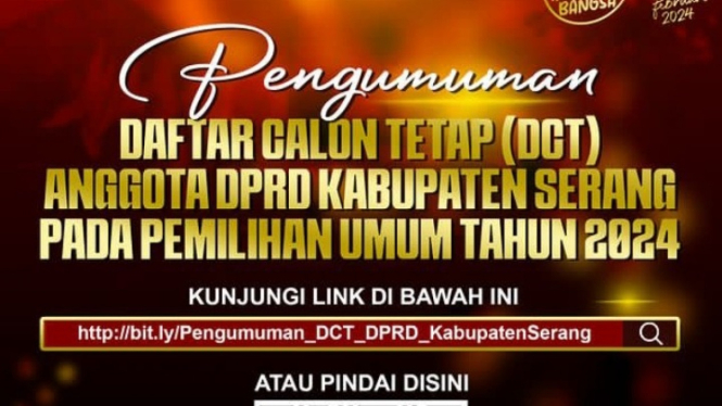Pengumuman DCT Anggota DPRD Kabupaten Serang