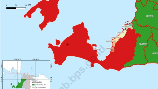Peta Kecamatan Sumur, Kabupaten Pandeglang Banten