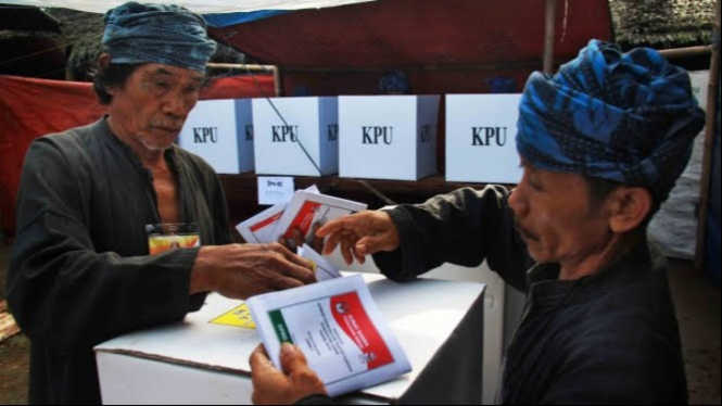 Pemilu di Perkampungan Suku Baduy, Lebak, Banten.