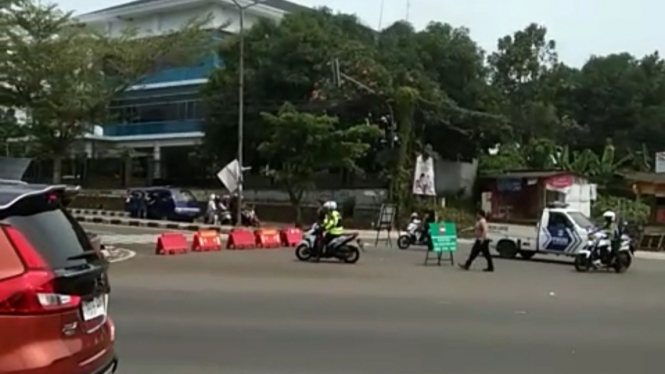 Situasi lalu lintas di Palima, Kota Serang.