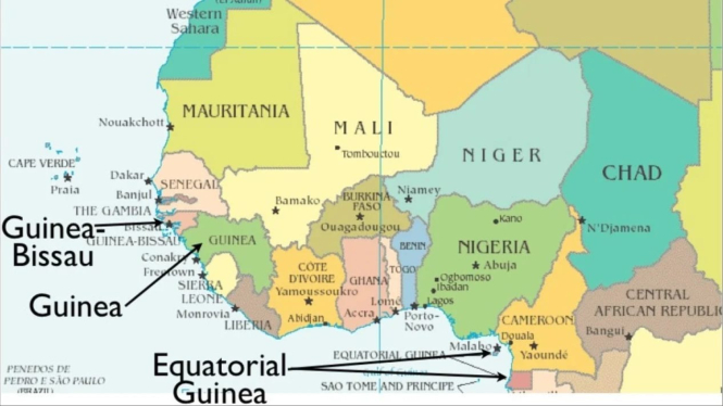 Peta Negara di Dunia, ada nama Guinea