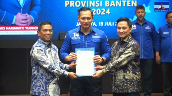 AHY Serahkan Surat Rekomendasi Cagub Banten 2024.