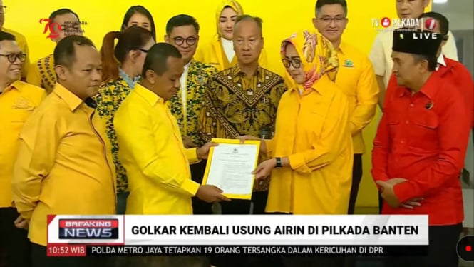 Bahlil Lahadalia, Ketum Golkar, Serahkan B1 KWK ke Airin Rachmi Diany