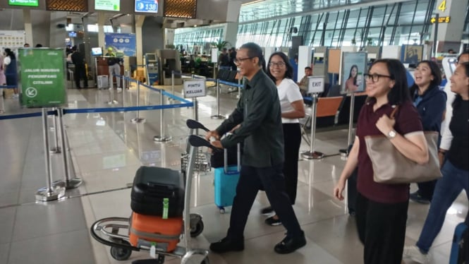 Dirut Citilink Dewa Rai di Bandara Soetta