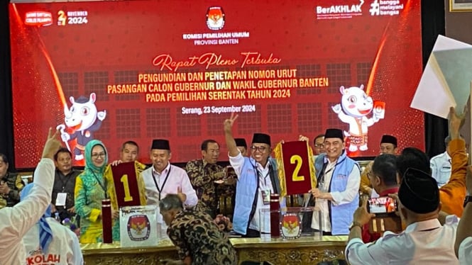 Pengundian nomor urut Cagub Cawagub Banten.