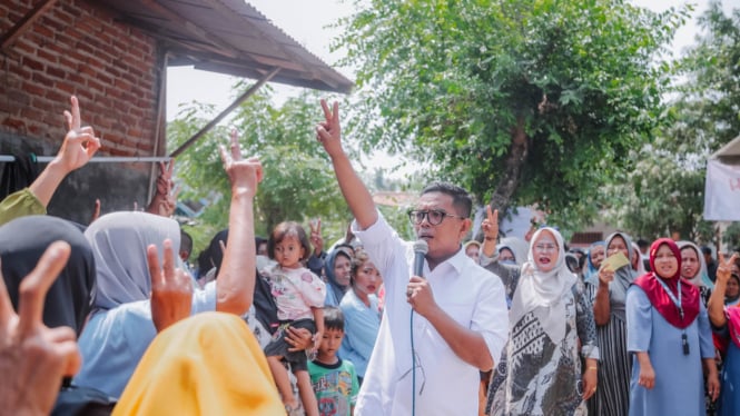 Cagub Banten Andra Soni saat kampanye di wilayah Tangerang